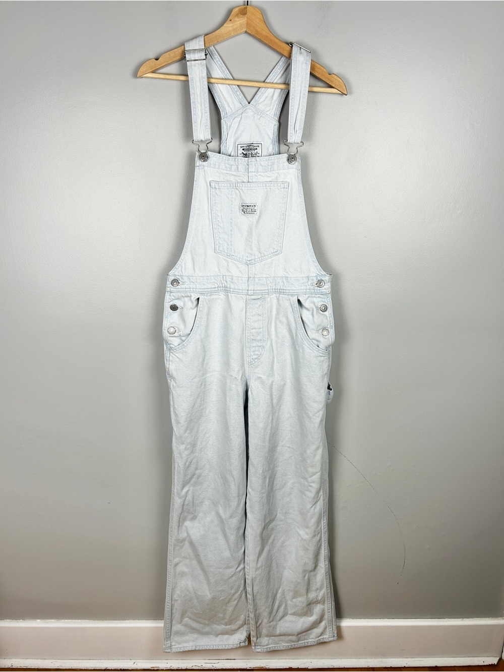 LEVI'S Vintage Denim Carpenter Overalls Baggy Medium Light Wash Casual 90sGrunge